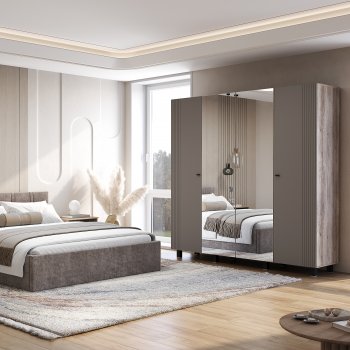 Шкаф 2000 мм 4-х створчатый Олива ШК-13 муссон софт (БТС) в Артёмовском - artyomovskij.mebel-e96.ru