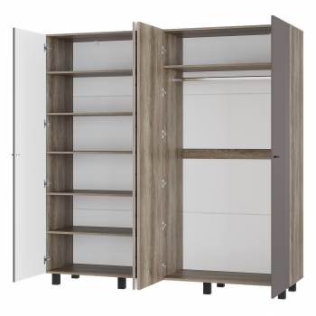 Шкаф 2000 мм 4-х створчатый Олива ШК-13 муссон софт (БТС) в Артёмовском - artyomovskij.mebel-e96.ru