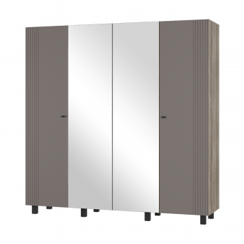 Шкаф 2000 мм 4-х створчатый Олива ШК-13 муссон софт (БТС) в Артёмовском - artyomovskij.mebel-e96.ru