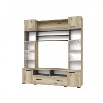 Мини-стенка ОГЦС-1 Оскар-18 дуб делано/графит(Текс) в Артёмовском - artyomovskij.mebel-e96.ru