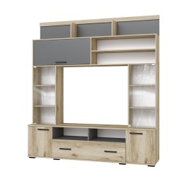 Мини-стенка ОГЦС-2 Оскар-18 дуб делано/графит (Текс) в Артёмовском - artyomovskij.mebel-e96.ru