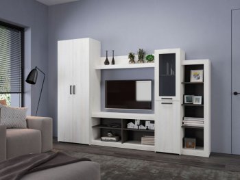 Стенка OSKAR4 сосна белая (Генезис) в Артёмовском - artyomovskij.mebel-e96.ru