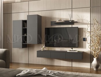 Стенка Оскар комп.2 графит (Миф) в Артёмовском - artyomovskij.mebel-e96.ru