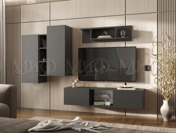 Стенка Оскар графит (Миф) в Артёмовском - artyomovskij.mebel-e96.ru