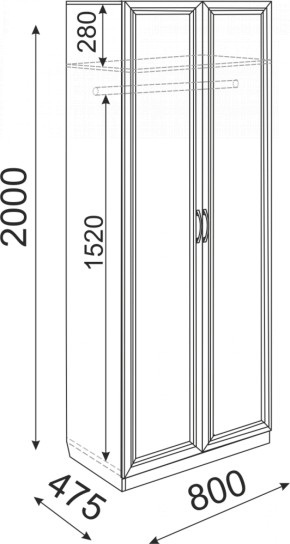 Шкаф Остин 800 мм №2 (Риннер) в Артёмовском - artyomovskij.mebel-e96.ru