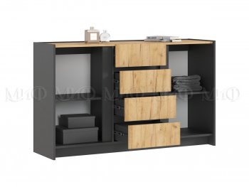 Комод 2дв.4ящ. Остин крафт/графит (Миф) в Артёмовском - artyomovskij.mebel-e96.ru