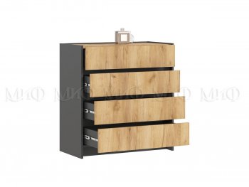 Комод 4ящ. Остин крафт/графит (Миф) в Артёмовском - artyomovskij.mebel-e96.ru