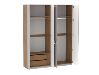 Шкаф 1800 мм 4-дверный с доп. ящиками Палермо (СБК) в Артёмовском - artyomovskij.mebel-e96.ru