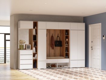 Прихожая Прага модульная, белый (Handis) в Артёмовском - artyomovskij.mebel-e96.ru