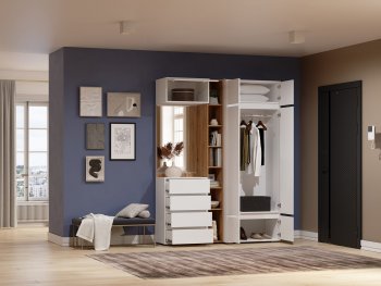 Прихожая Прага модульная, белый (Handis) в Артёмовском - artyomovskij.mebel-e96.ru