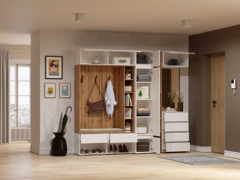 Прихожая Прага модульная, белый (Handis) в Артёмовском - artyomovskij.mebel-e96.ru