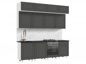 Кухонный гарнитур Престиж 2400 мм графит софт (Миф) в Артёмовском - artyomovskij.mebel-e96.ru