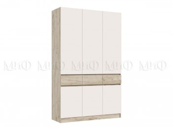 Шкаф 1500 мм 3-х створчатый Роджина крафт серый/кашемир (Миф) в Артёмовском - artyomovskij.mebel-e96.ru