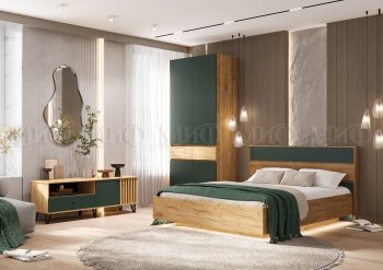 Спальный гарнитур Роджина крафт/изумрудный, модульный (Миф) в Артёмовском - artyomovskij.mebel-e96.ru