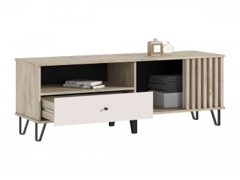 Тумба ТВ (1500) Роджина крафт серый/кашемир (Миф) в Артёмовском - artyomovskij.mebel-e96.ru