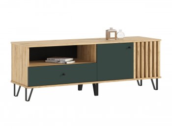 Тумба ТВ (1500) Роджина крафт/изумрудный (Миф) в Артёмовском - artyomovskij.mebel-e96.ru