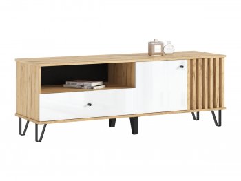 Тумба ТВ (1500) Роджина крафт/белый (Миф) в Артёмовском - artyomovskij.mebel-e96.ru