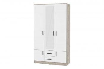 Шкаф 1200 мм Ронда ШК-3 дуб крафт серый/белый (ИЦ) в Артёмовском - artyomovskij.mebel-e96.ru | фото