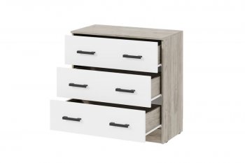 Комод Ронда КМ-02 дуб крафт серый/белый (ИЦ) в Артёмовском - artyomovskij.mebel-e96.ru