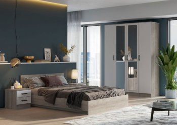 Тумба прикроватная Ронда ТБ дуб крафт серый/белый (ИЦ) в Артёмовском - artyomovskij.mebel-e96.ru