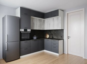 Кухонный гарнитур угловой Санторини МДФ 2200*1700 мм (Санвут) в Артёмовском - artyomovskij.mebel-e96.ru