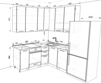 Кухонный гарнитур угловой 2000*1400 мм (Санвут) в Артёмовском - artyomovskij.mebel-e96.ru