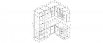 Кухонный гарнитур угловой Шампань 2200*1700 мм (Санвут) в Артёмовском - artyomovskij.mebel-e96.ru