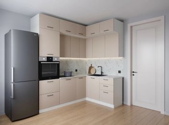 Кухонный гарнитур угловой Шампань 2200*1700 мм (Санвут) в Артёмовском - artyomovskij.mebel-e96.ru