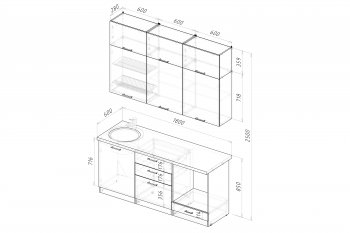 Кухонный гарнитур Шелли макси 1800 мм (Герда) в Артёмовском - artyomovskij.mebel-e96.ru