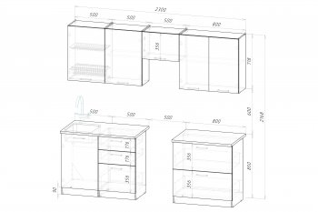 Кухонный гарнитур Шелли макси 2300 мм (Герда) в Артёмовском - artyomovskij.mebel-e96.ru