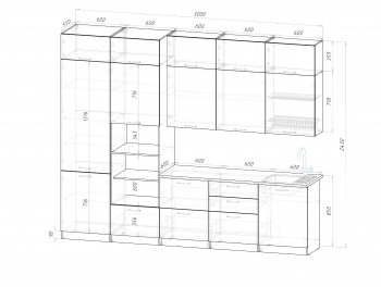 Кухонный гарнитур Шелли макси 3000 мм (Герда) в Артёмовском - artyomovskij.mebel-e96.ru