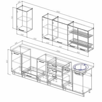 Кухонный гарнитур Руанда 2800 мм в Артёмовском - artyomovskij.mebel-e96.ru