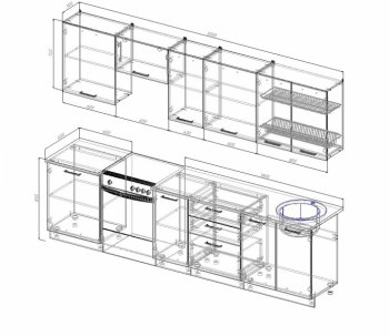 Кухонный гарнитур Лофт 3000 мм в Артёмовском - artyomovskij.mebel-e96.ru