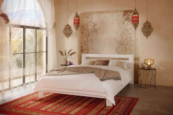 Кровать из массива Шейла белый античный (БМ) в Артёмовском - artyomovskij.mebel-e96.ru