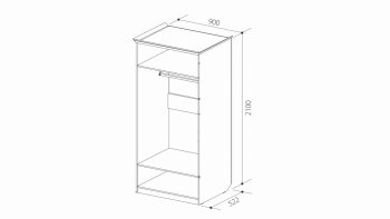 Шкаф 900 мм 2х дверный для платья ШиК-2 (Уголок Школьника 2) в Артёмовском - artyomovskij.mebel-e96.ru