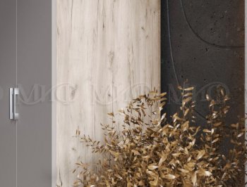 Шкаф 900 мм 2-х ств. штанга+полка дуб крафт серый/кашемир (Миф) в Артёмовском - artyomovskij.mebel-e96.ru