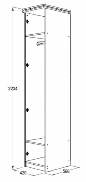 Шкаф 1-но дверный для одежды Ольга-13 в Артёмовском - artyomovskij.mebel-e96.ru
