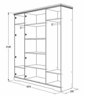 Шкаф 1800 мм для одежды и белья Ольга-12 МДФ в Артёмовском - artyomovskij.mebel-e96.ru