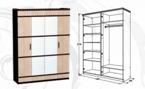 Шкаф 1680 мм 4-х дверный Ольга-13 в Артёмовском - artyomovskij.mebel-e96.ru