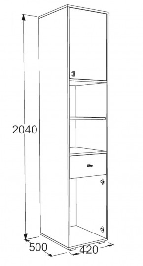 Шкаф комбинированный Омега 18 в Артёмовском - artyomovskij.mebel-e96.ru