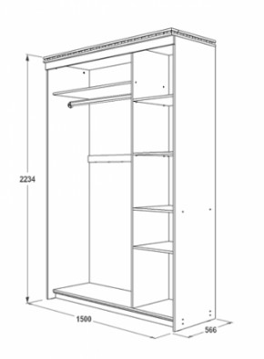 Шкаф-купе 1500 мм 3-х дверный Ольга-13 в Артёмовском - artyomovskij.mebel-e96.ru