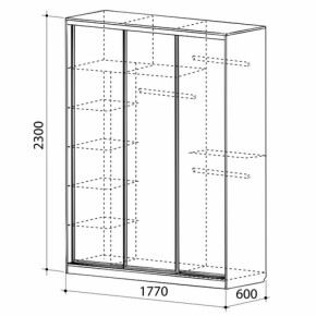 Шкаф-купе Бассо 1-600 (полки слева) в Артёмовском - artyomovskij.mebel-e96.ru