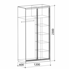 Шкаф-купе Рио 1-600 Бабочки (полки справа) в Артёмовском - artyomovskij.mebel-e96.ru