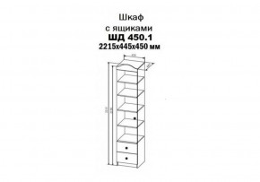 Шкаф-пенал KI-KI 450 мм, ШД450.1 (ДСВ) в Артёмовском - artyomovskij.mebel-e96.ru