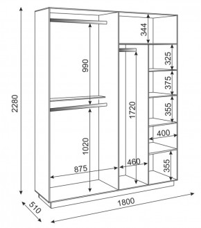 Шкаф 4-х дверный 1800 мм Тиффани М22 (Риннер) в Артёмовском - artyomovskij.mebel-e96.ru