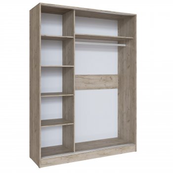 Шкаф-купе Стиль-2 1600 мм крафт белый/крафт серый (Текс) в Артёмовском - artyomovskij.mebel-e96.ru