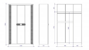 Шкаф 1400 мм 3-дверный Сиде Белый (СБК) в Артёмовском - artyomovskij.mebel-e96.ru