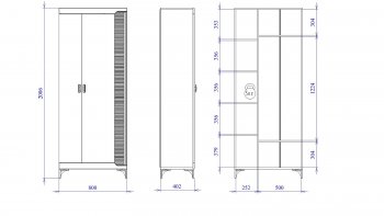 Шкаф 800 мм 2-дверный NEW Сиде Белый (СБК) в Артёмовском - artyomovskij.mebel-e96.ru