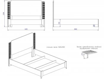 Кровать двуспальная Сиде Белый (СБК) в Артёмовском - artyomovskij.mebel-e96.ru