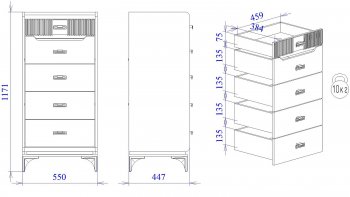 Комод высокий Сиде Белый (СБК) в Артёмовском - artyomovskij.mebel-e96.ru